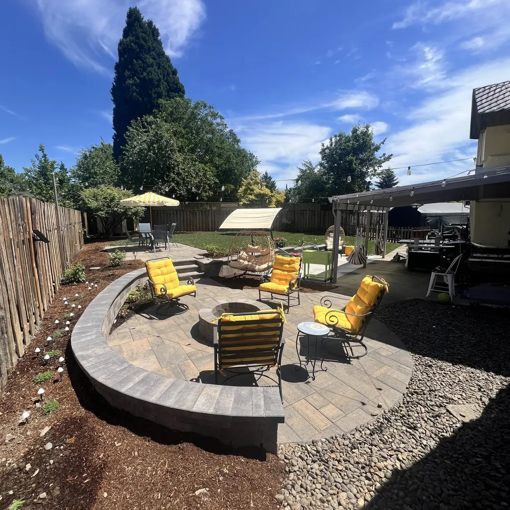 Completed Circular Patio Seating